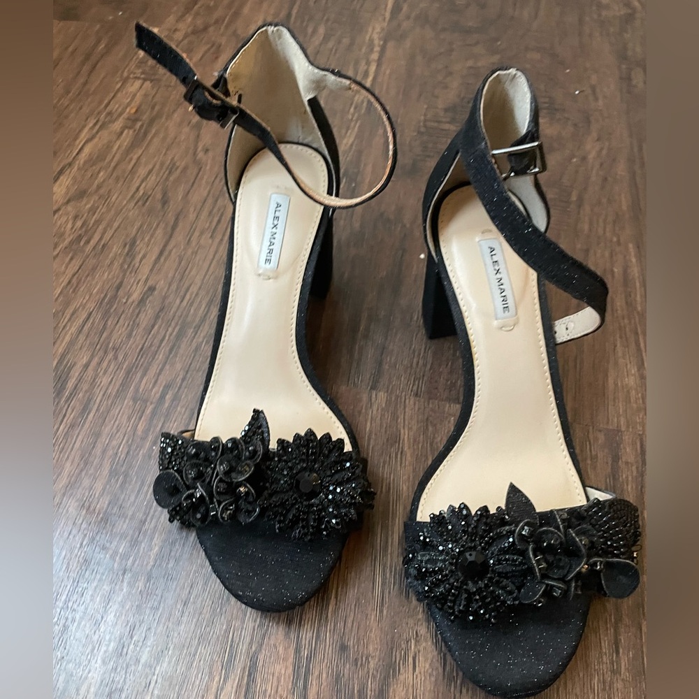 Black sparkly heels
